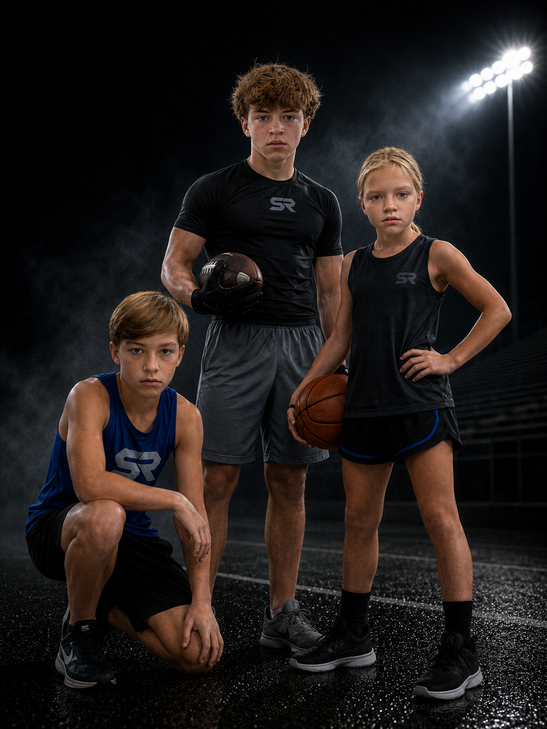 Youth basketball athlete wearing Sideline Ritual training apparel